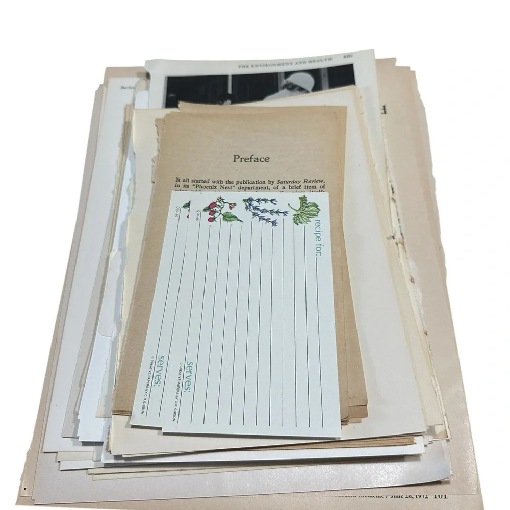 Authentic Vintage Paper Ephemera Book Page Lot